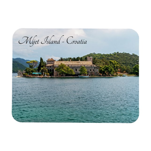 Saint Mary-klostret på ön Mljet - Kroatien Magnet (Horisontell)