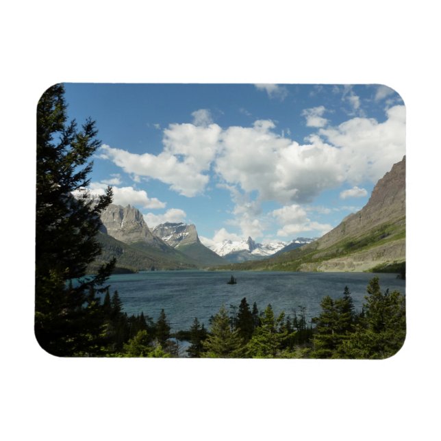 Saint Mary Lake II vid Glacier National Park Magnet (Horisontell)