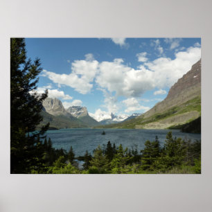 Saint Mary Lake II vid Glacier National Park Poster