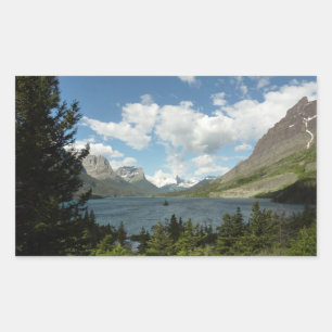 Saint Mary Lake II vid Glacier National Park Rektangulärt Klistermärke