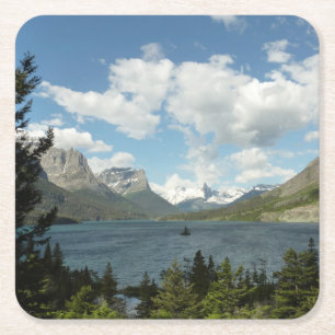 Saint Mary Lake II vid Glacier National Park Underlägg Papper Kvadrat