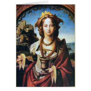 SAINT MARY MAGDALENE ,Brown Parchment Hälsningskort