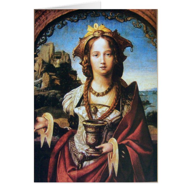 SAINT MARY MAGDALENE ,Brown Parchment Hälsningskort (Framsidan)