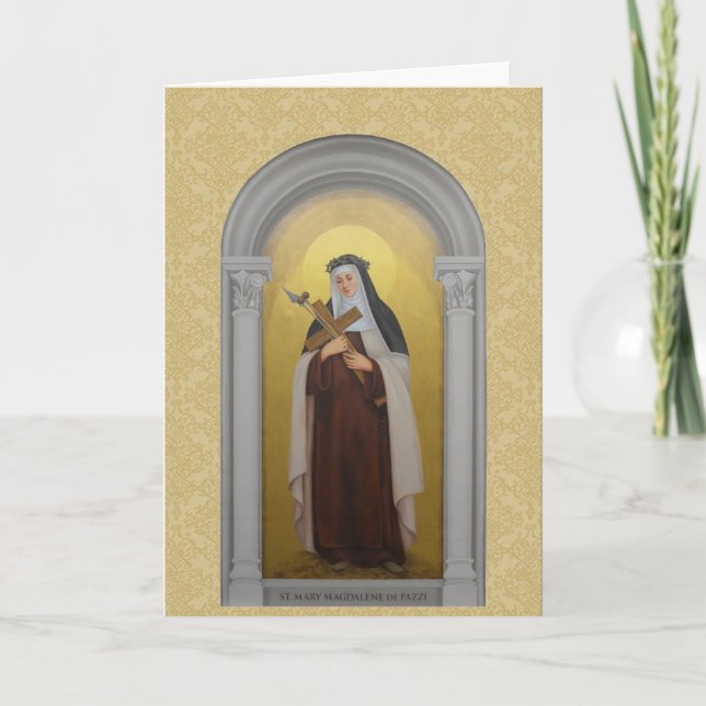 Saint Mary Magdalene de Pazzi Carmelite Saint Kort (Framsida)
