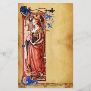 SAINT MARY MAGDALENE FLORENTINE BLOMMIGT PARCHMENT BREVPAPPER