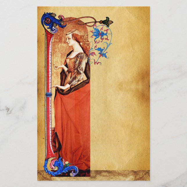 SAINT MARY MAGDALENE FLORENTINE BLOMMIGT PARCHMENT BREVPAPPER (Framsida)