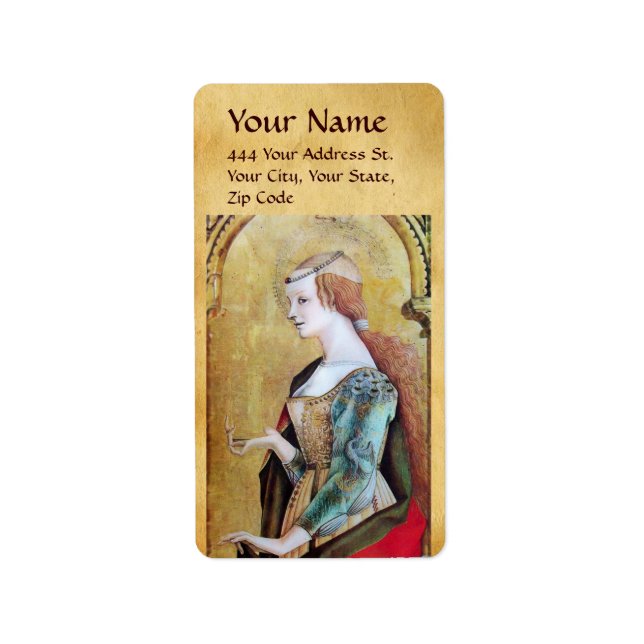 SAINT MARY MAGDALENE Parchment Adressetikett (Framsidan)