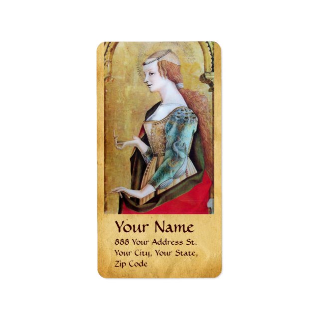 SAINT MARY MAGDALENE Parchment Adressetikett (Framsidan)