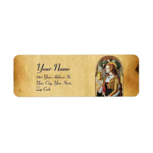 SAINT MARY MAGDALENE Parchment Returadress Etikett