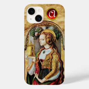 SAINT MARY MAGDALENE Parchment Ruby Gem Monogram