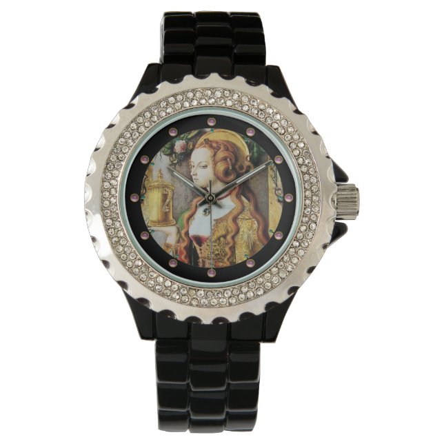 SAINT MARY MAGDALENE Rosa Gemstones Armbandsur (Framsida)