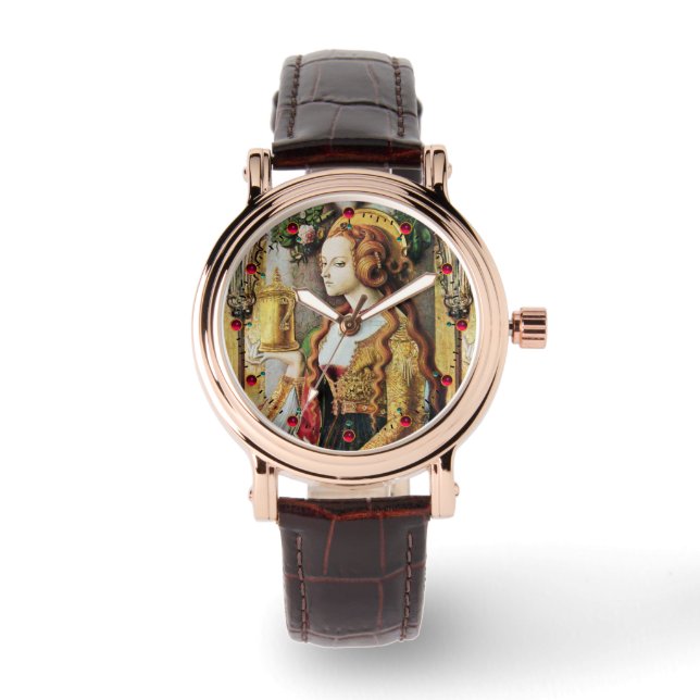 SAINT MARY MAGDALENE Rosa Gemstones Wrist Watch Armbandsur (Framsida)