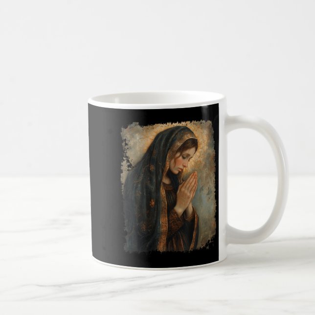 Saint Mary Praying Mother Of Jesus  Kaffemugg (Höger)