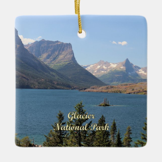 Saint Mary Sjö vid Glacier nationalpark Julgransprydnad Keramik (Framsida)