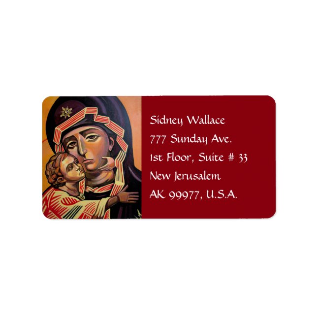 Saint Mary Teotokos Adressetikett (Framsidan)