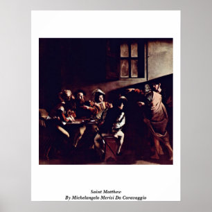 Saint Matthew av Michelangelo Merisi Da Caravaggio Poster