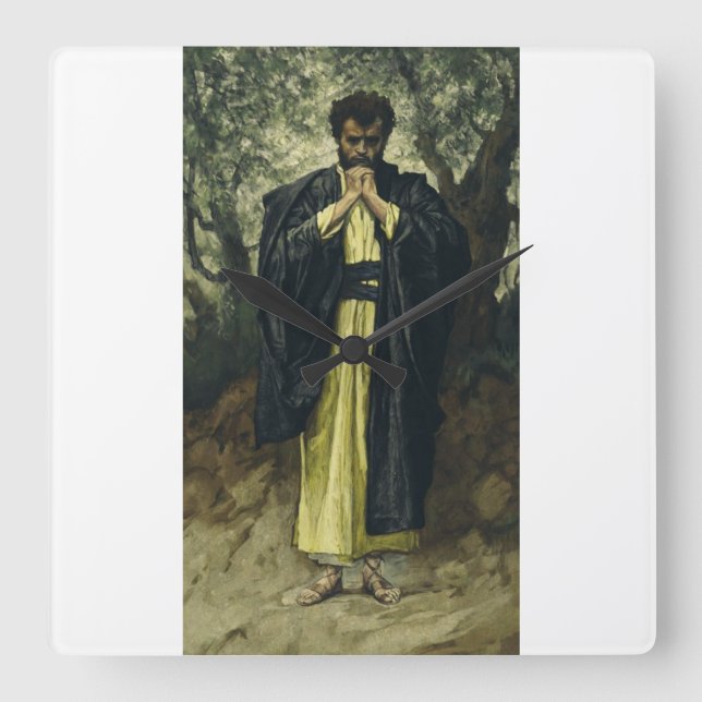 Saint Matthew by James Tissot Fyrkantig Klocka (Framsida)