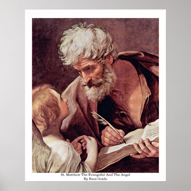 Saint Matthew Evangelist och ängeln Poster (Framsidan)