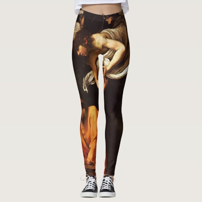 Saint Matthew-inspirationen (Caravaggio) Leggings (Framsida)