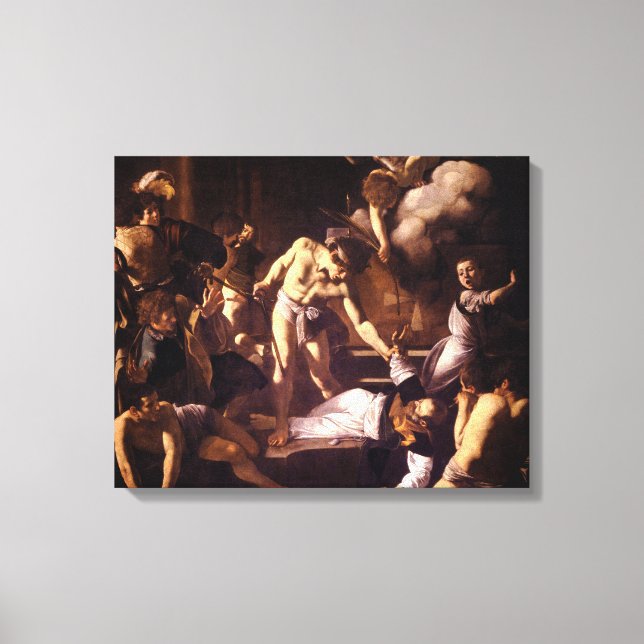 Saint Matthew Martyrdom av Caravaggio 1600 Canvastryck (Framsida)