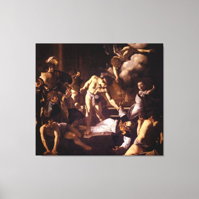 Saint Matthew Martyrdom av Caravaggio 1600 Canvastryck (Framsida)