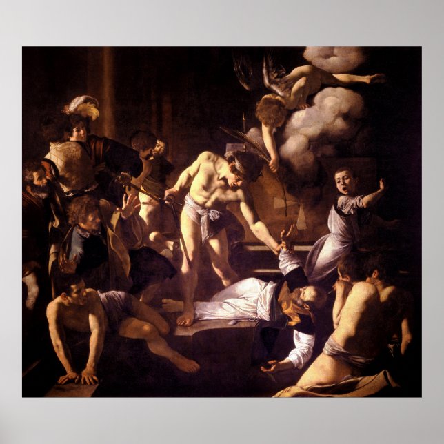 Saint Matthew Martyrdom av Caravaggio 1600 Poster (Framsidan)