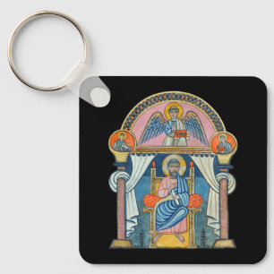 Saint Matthew Medieval Manuscript Art Nyckelring