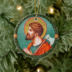 Saint Matthias Apostle (JMAS 09) Julgransprydnad Keramik