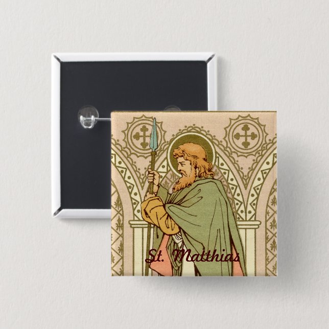 Saint Matthias Apostle (RLS 11) Knapp (Framsida & baksida)
