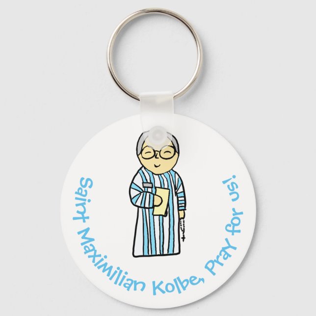 Saint Maximilian Kolbe Keychain Nyckelring (Framsida)