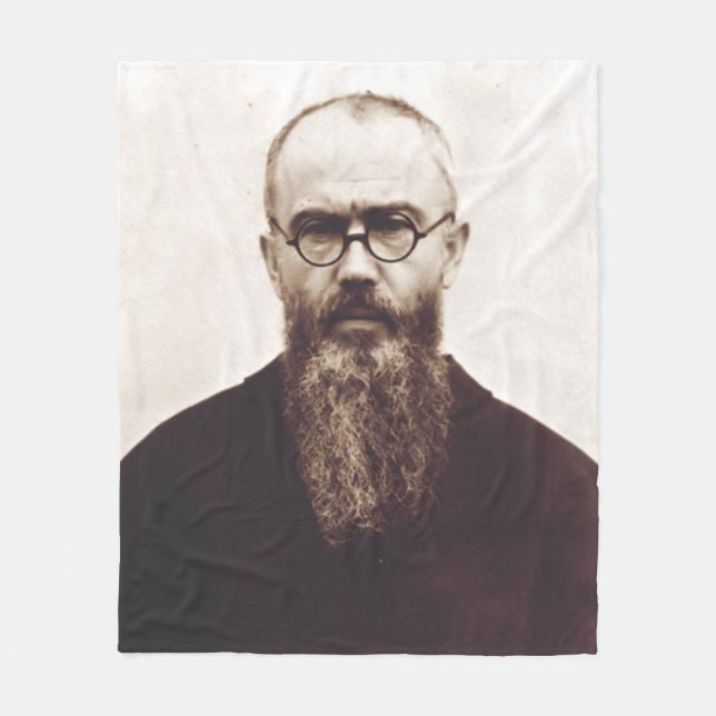 Saint Maximilian Kolbe Polsk katolsk präst Fleecefilt (Framsidan)