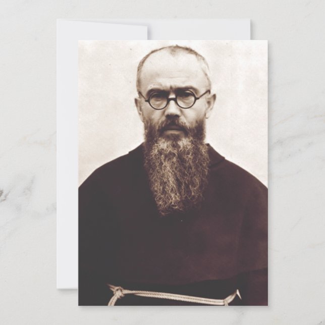 Saint Maximilian Kolbe Polsk katolsk präst Julkort (Framsida)