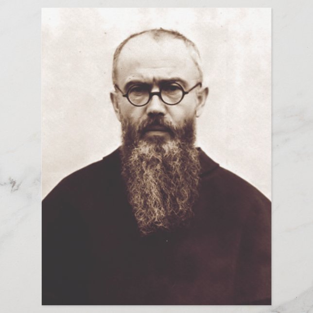 Saint Maximilian Kolbe Polsk katolsk präst Reklamblad (Framsidan)