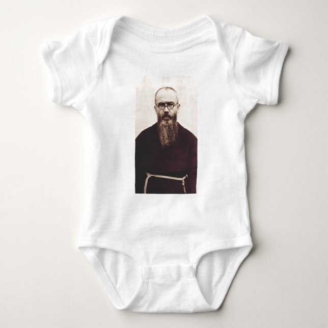 Saint Maximilian Kolbe Polsk katolsk präst T Shirt (Framsida)