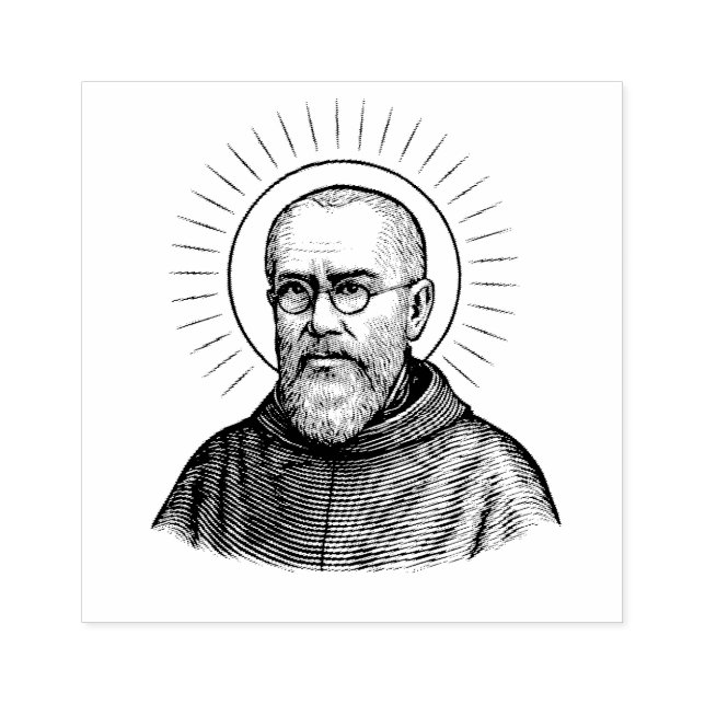 Saint Maximilian Kolbe Priest Martyr Stämpel (Tryck)
