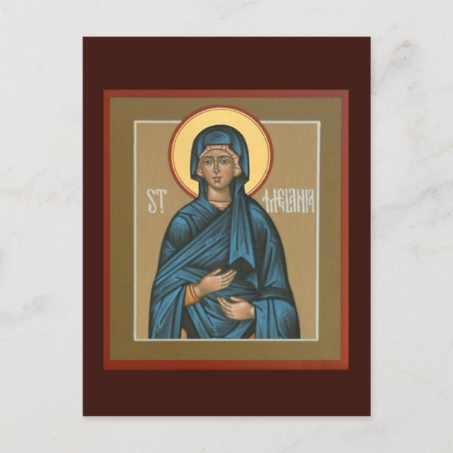 Saint Melania Prayer Card Vykort (Framsida)