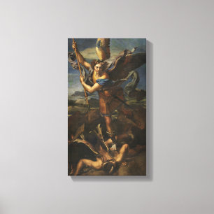 Saint Michael Archangel besegrar Satan Canvastryck