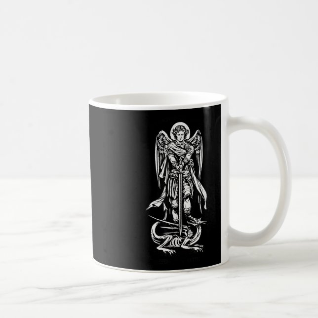 Saint Michael Archangel försvarade oss i strid Kaffemugg (Höger)