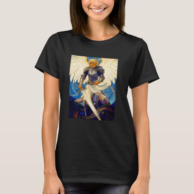 Saint Michael Archangel katolska Christian Women T Shirt (Framsida)