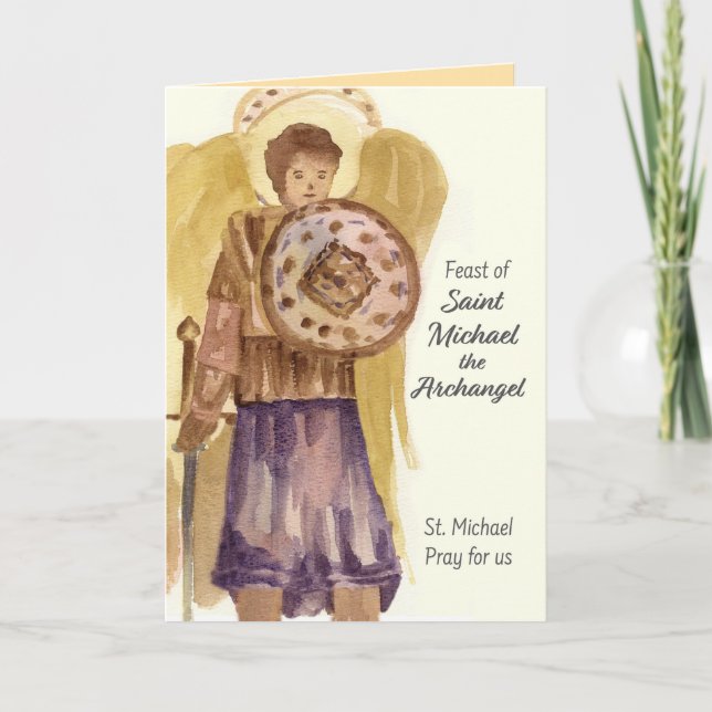 Saint Michael Archangel katolska festdagen Kort (Framsida)