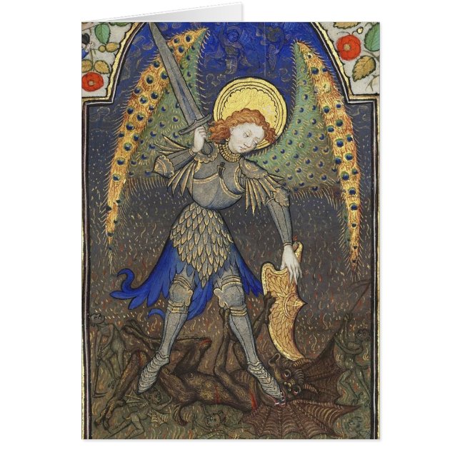 SAINT MICHAEL ARCHANGEL MED DJÄVULEN Prayer Hälsningskort (Framsidan)