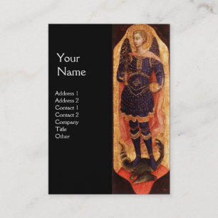 SAINT MICHAEL ARCHANGEL MED DRAGON MONOGRAM guld Visitkort