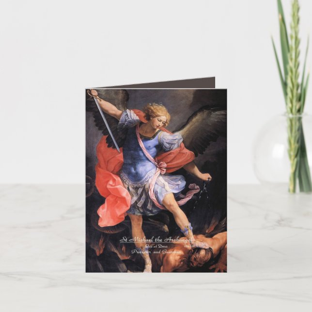 Saint Michael Archangel med Prayer Helgkort (Framsida)