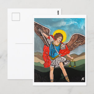 Saint Michael Archangel Painting av Alfred Fox Vykort