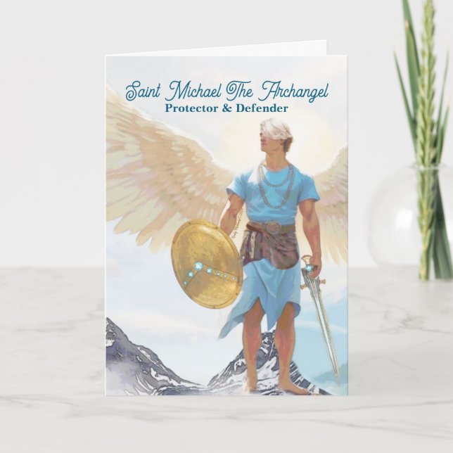 Saint Michael, Archangel Protection Hälsning Kort (Framsida)