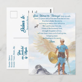 Saint Michael Archangel Protection Modern Prayer Vykort