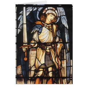 Saint Michael av Herr Edward Coley Burne-Jones Hälsningskort
