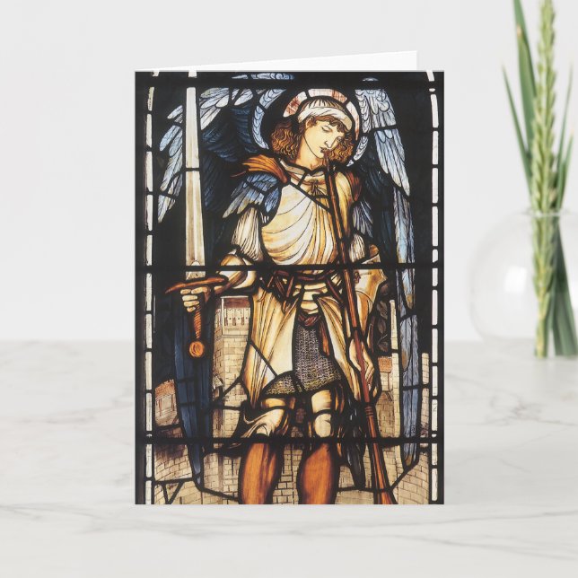 Saint Michael av Herr Edward Coley Burne-Jones Kort (Framsida)
