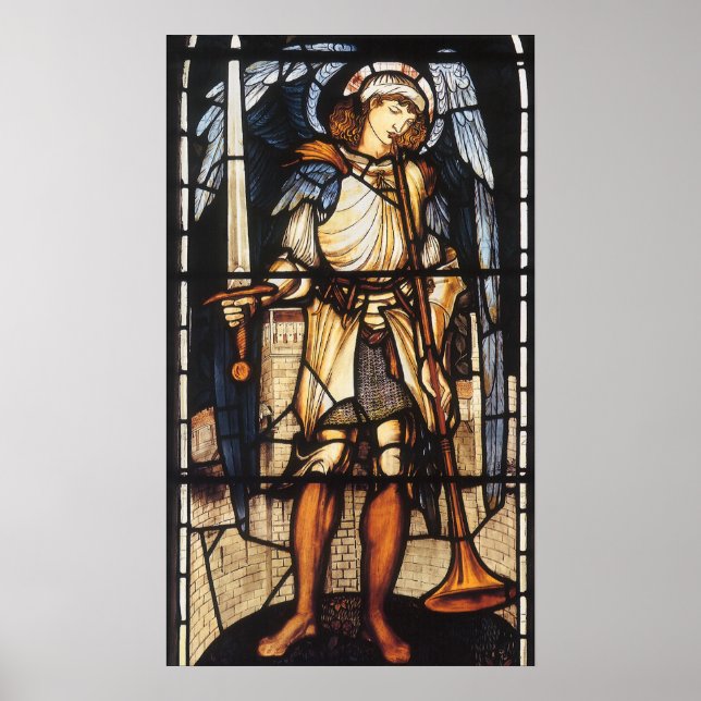 Saint Michael av Herr Edward Coley Burne-Jones Poster (Framsidan)