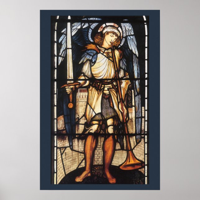 Saint Michael av Herr Edward Coley Burne-Jones Poster (Framsidan)